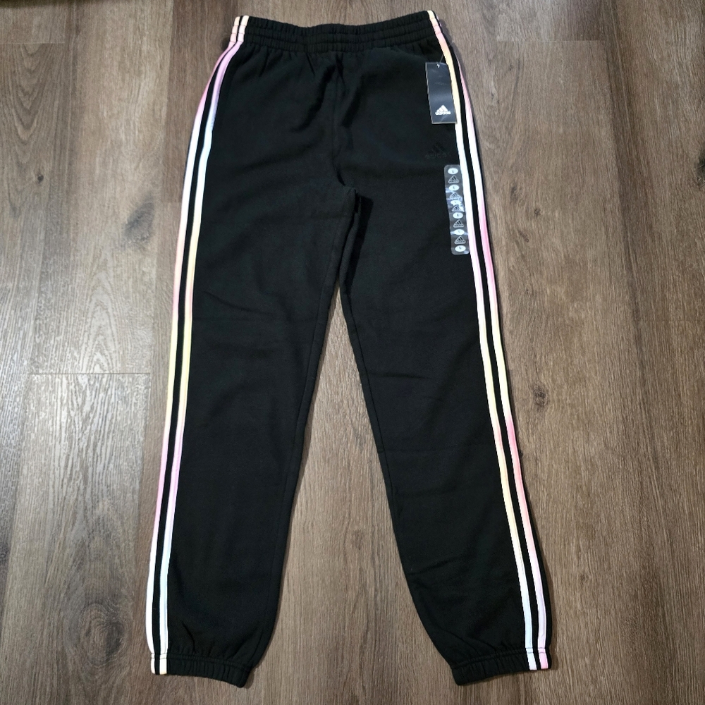 Adidas Girls Joggers Athletic Sweat Pants Black‎ NWT Size 14/16 Large - Picture 2 of 8